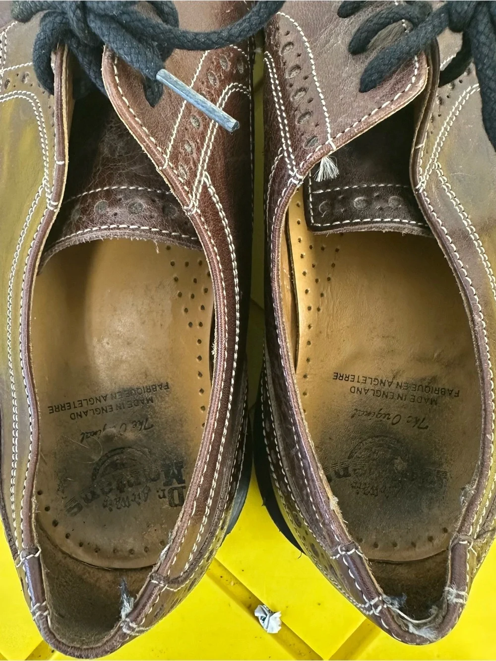 Doc Dr Martens 9A23 Brown Smooth Leather Brogue Dress Shoes Mens 10 Wingtip